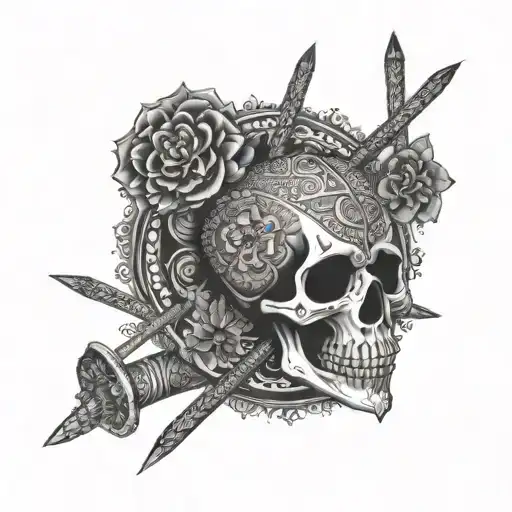 Mandala Skull Drum Sticks