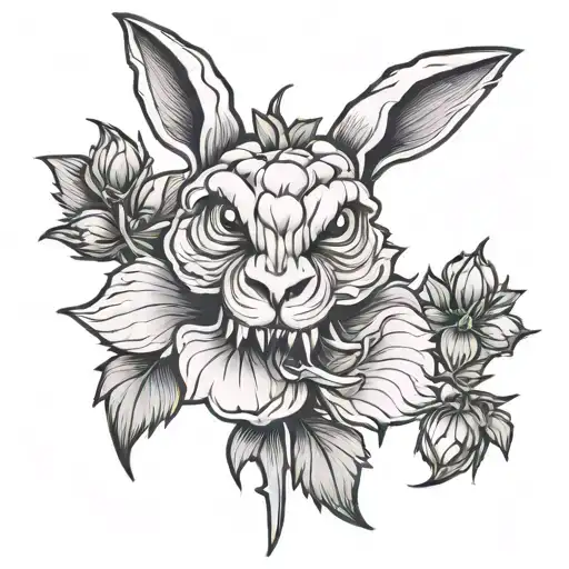 Evil Hop Flower Tattoo With Face