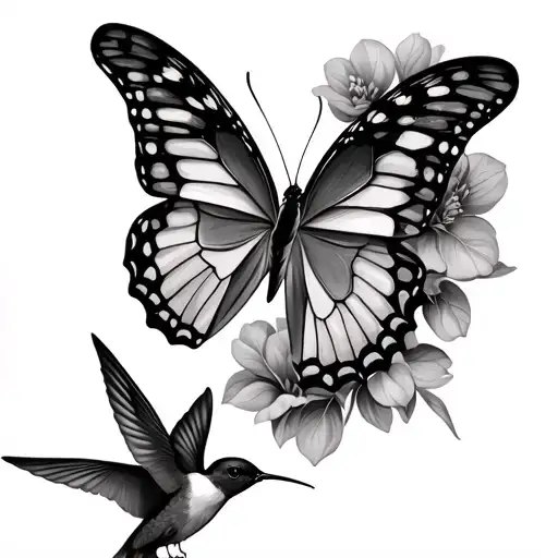 Butterfly And Hummingbird