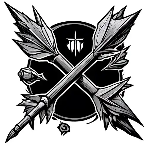 Crossed Morrowind Arrows Pointing Down