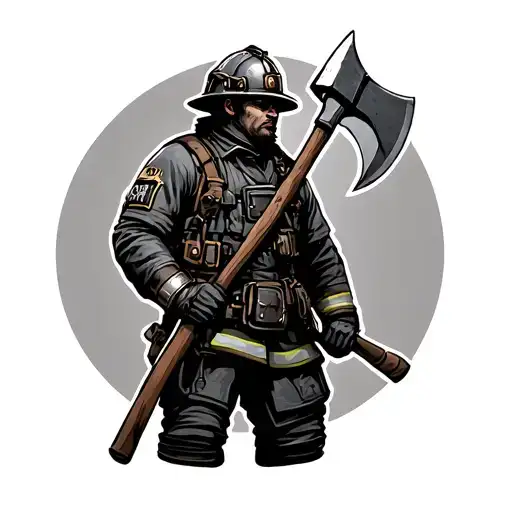 Firefighter Ronin With An Axe