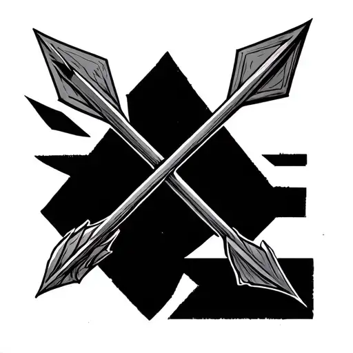 Simple Crossed Morrowind Arrows Pointing Down With No Background