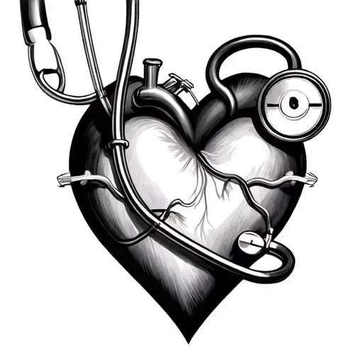 Stethoscope Heartline Heart At End