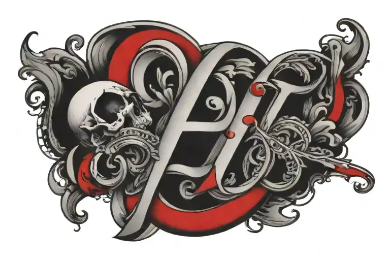 Atjd With The D As Red And All Other Letters Black