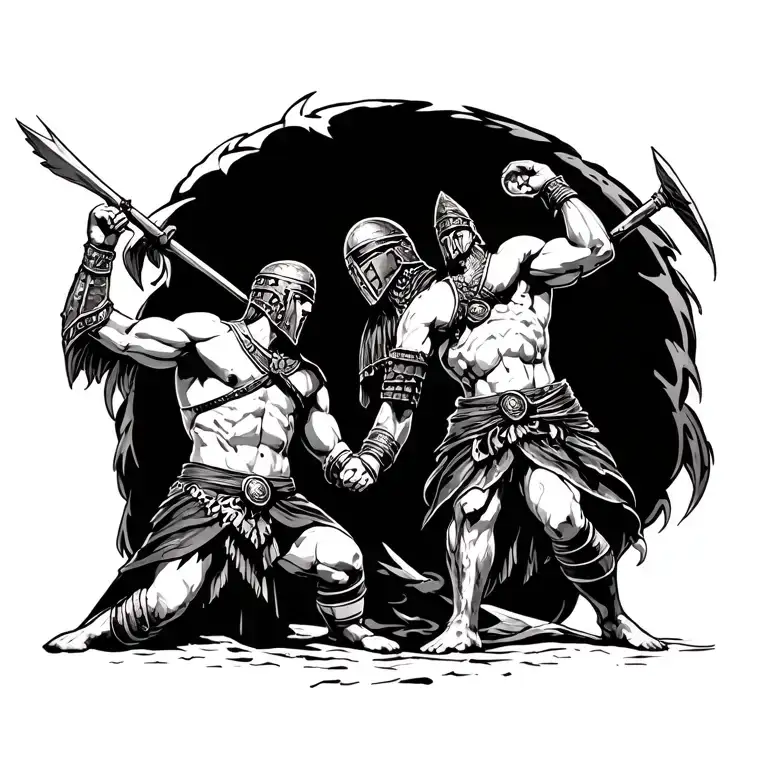 Gladiators Engaged In An Epic