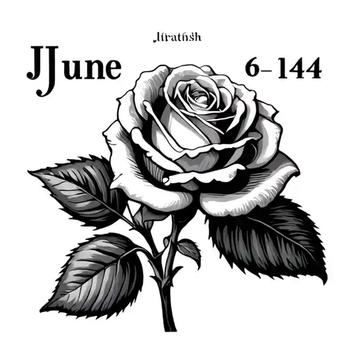 A Rose With The Date June 6 1944 In Roman Numerals