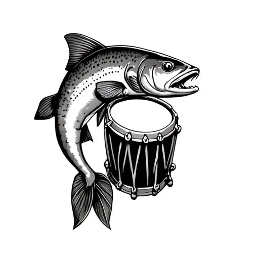 Rainbow Trout Playing A Drum