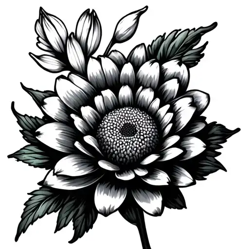 Chrysanthemum And Daffodil