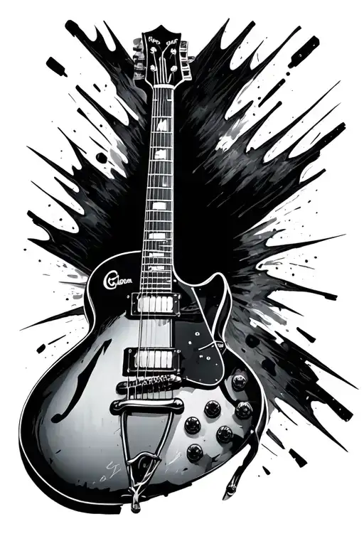 Distressed Gibson 335 Guitar Mixed With Thunder