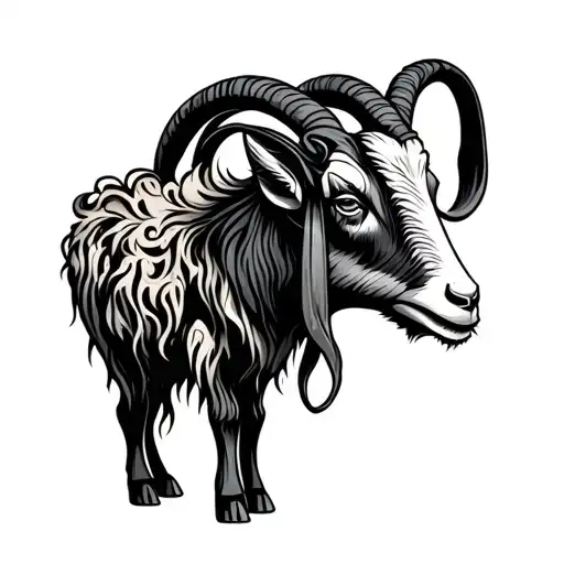 Mechanical Goat With Tattered Skin