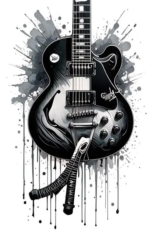 Distressed Gibson 335 Guitar Intertwined