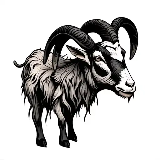 Mechanical Goat With Tattered Skin