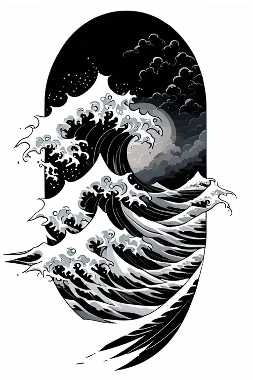 Japanese Waves Crashing