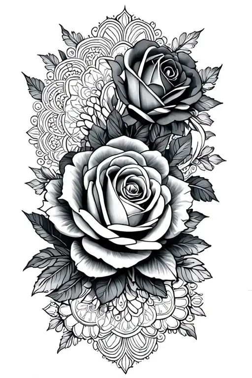 Mandala And Roses