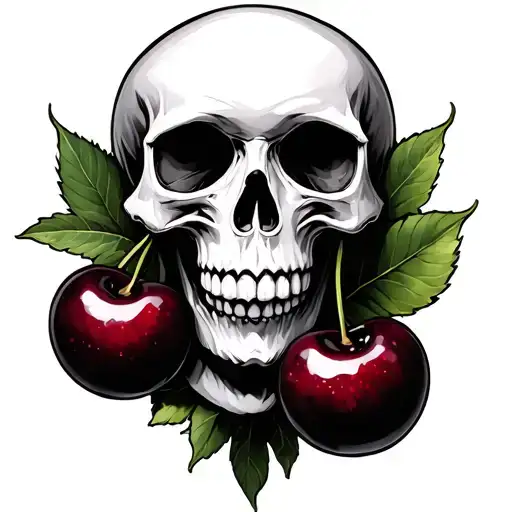 Cherry Skull Surrounded