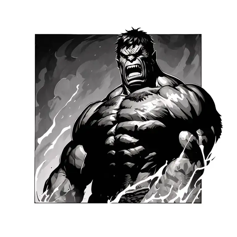 Hulk Angry And Marvel Heros Style Dark