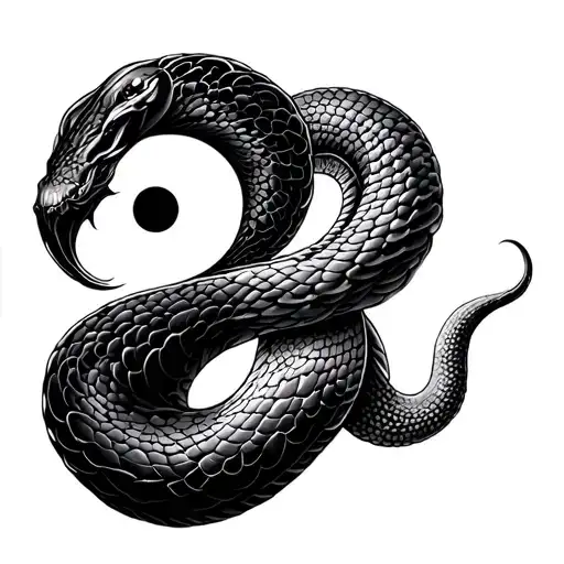 Yin Yang Shape Like Snake
