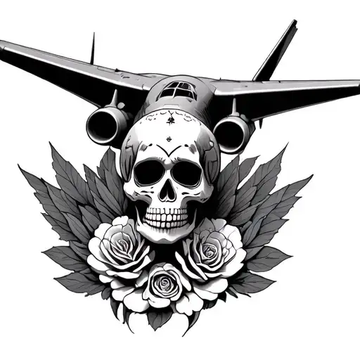 B-2 Bomber With Sugar Skull