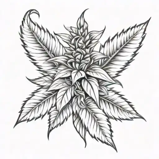 Marujuana Plant With Chicano Style