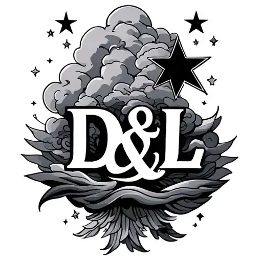 D & L With Stars And Clouds