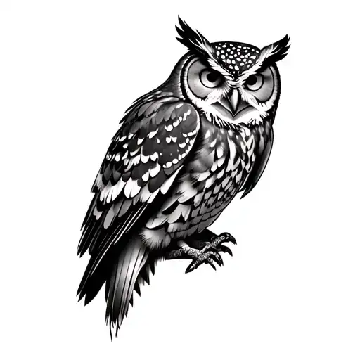 Realistic Owl Surrounded