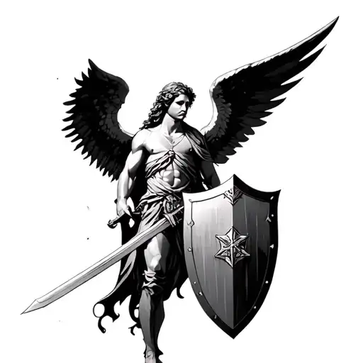 Archangel With Sword And Shield