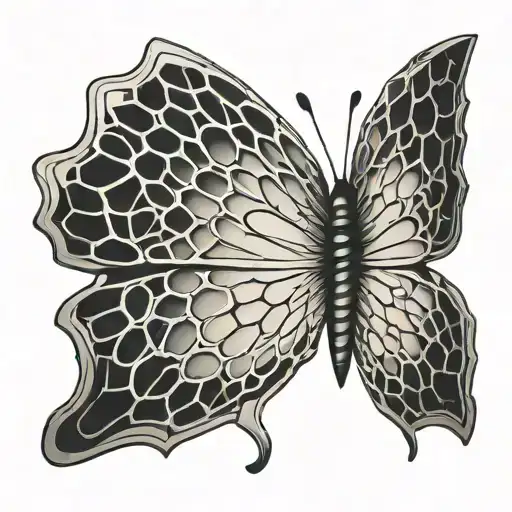Butterfly Wing Pattern Made Of Honey Combs
