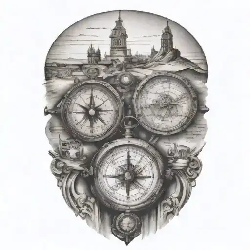 Travel Tattoo Inspired Europe Including A Compass