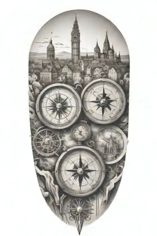 Travel Tattoo Inspired Europe Including A Compass