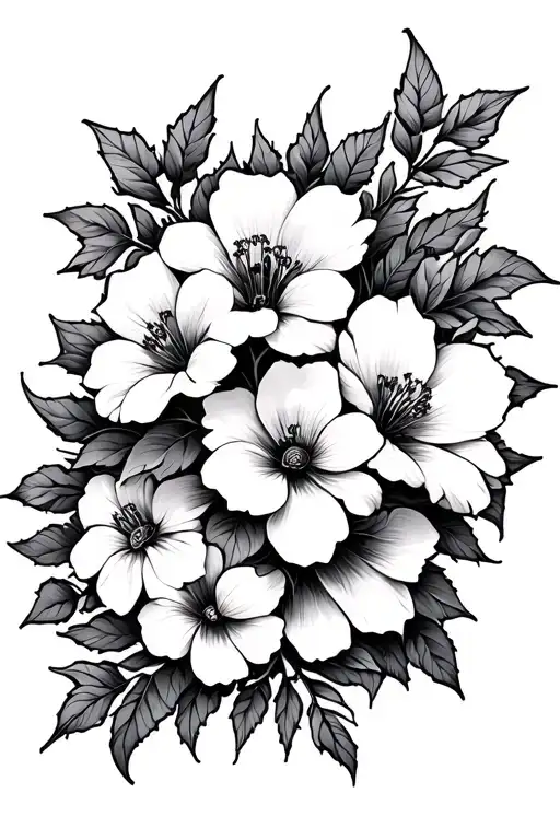 Flowers With Spider Web Intertwined