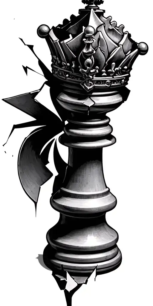 Chess King Piece Cracked But Standing