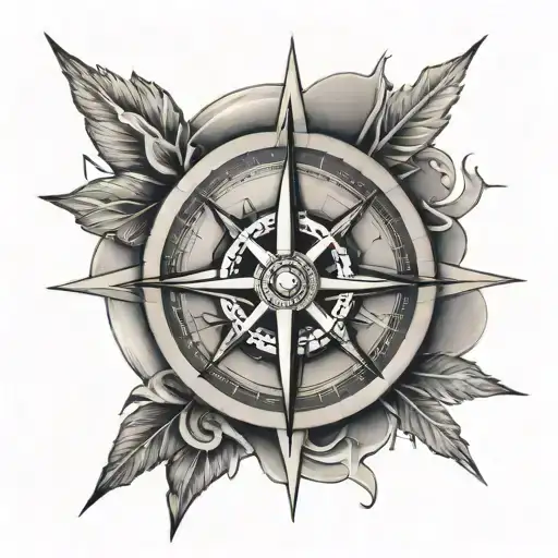 Wind Rose Next To A Compass