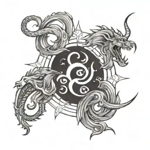 Aquarius Capricorn Gemini Zodiac Symbol