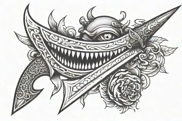 Dagger With Teeths In The Blade And One Eye In The Top