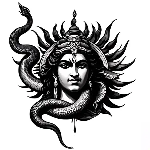 God Vishnu And Snake Forearm Tattoo Ideas