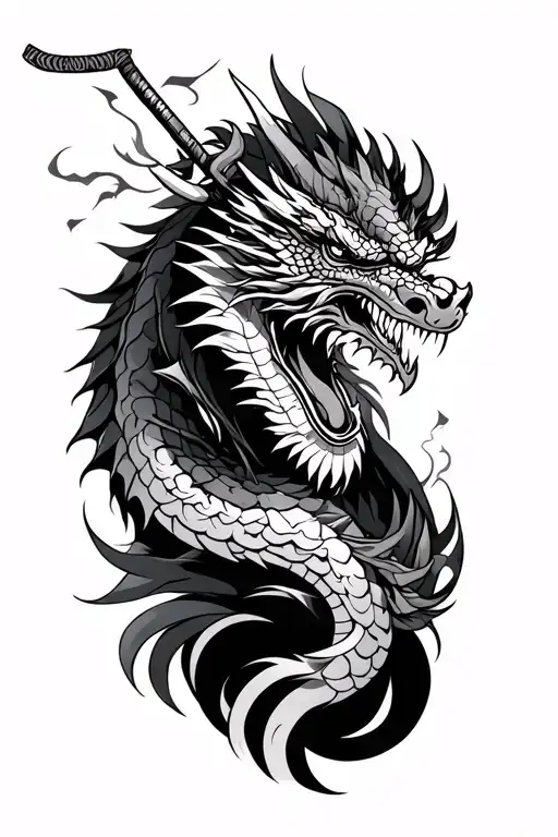 Samurai And Dragon Wrapped