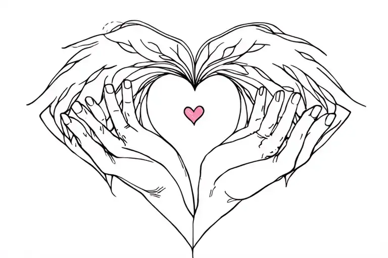 Self Love Healing Fine Line Drawing