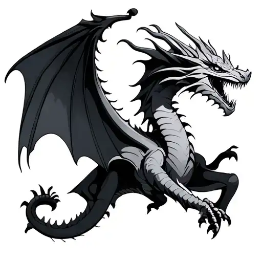 Flying Symmetrical Dragon From Upside