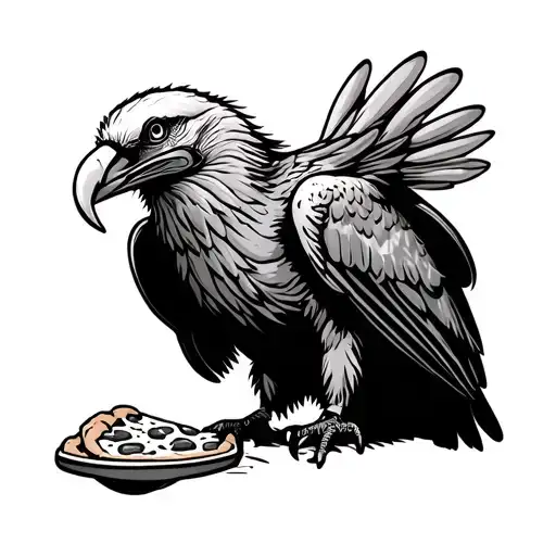 Vulture Eating Pizza