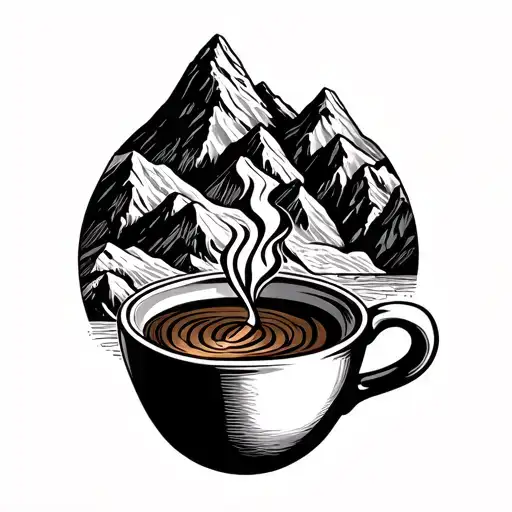 Mountains And Coffee Inside A Portafilter
