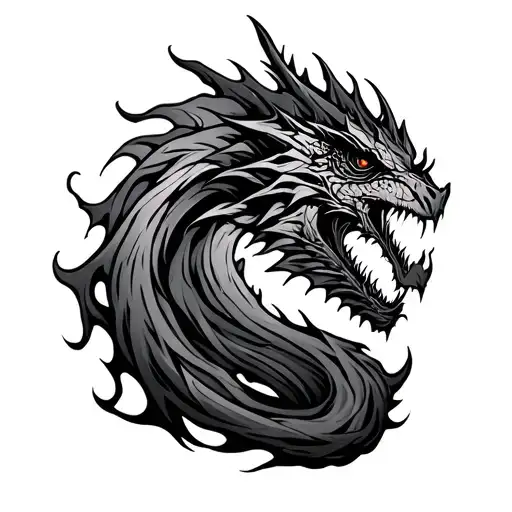 Text Dracarys Flames Left Arm Sleeve