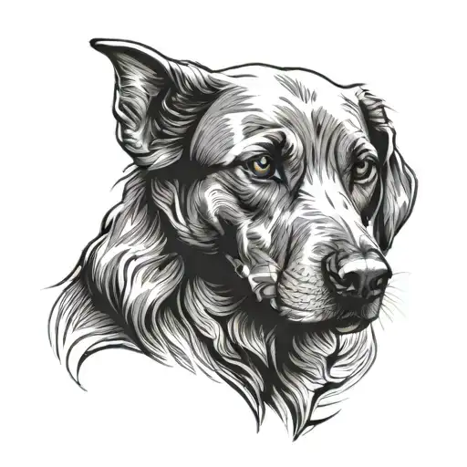 Simple Dog With Shadow