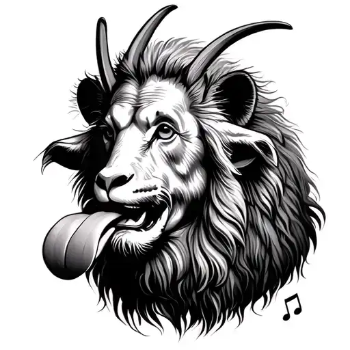 Music Note Lion Goat Albert Einstein Tongue Sticking