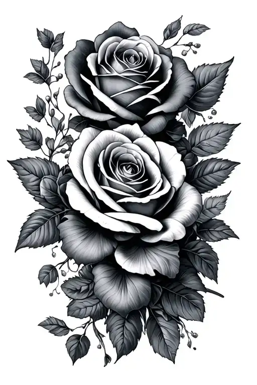 Violets And Roses Intertwined