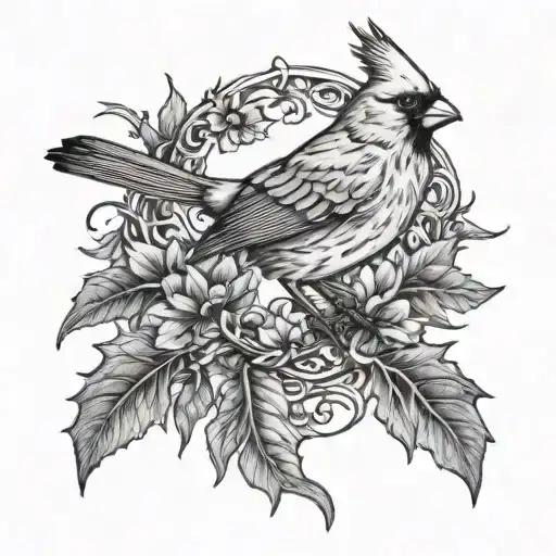 Cardinal On Deer Antler