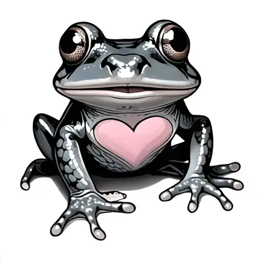 Frog With Heart Symbolizing Love