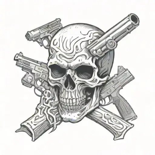 Skull With Gun