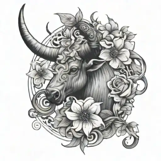 Long Horn With The Tangled Flower