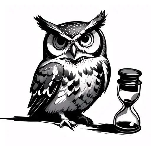 Owl W Hour Glass Bottle