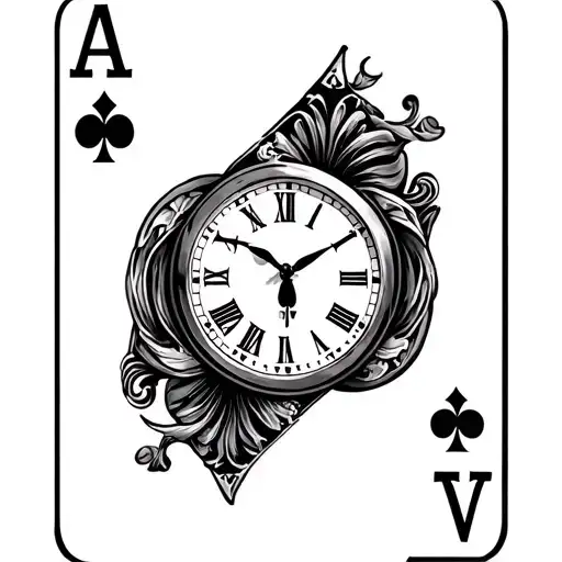 Clock Ace Of Spades Card